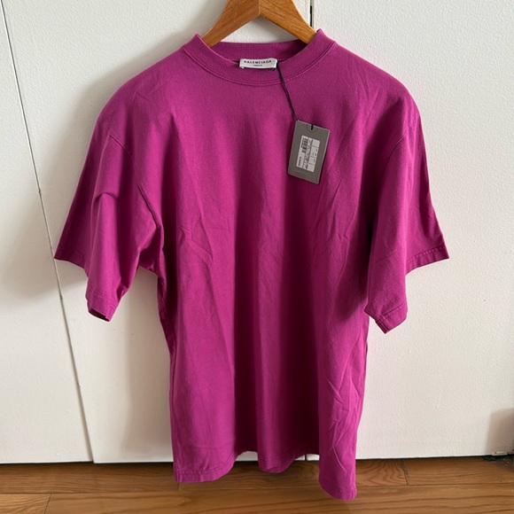 Authentic Balenciaga Pink Back Hem Long Boxy T-Shirt - NWT - Picture 3 of 9